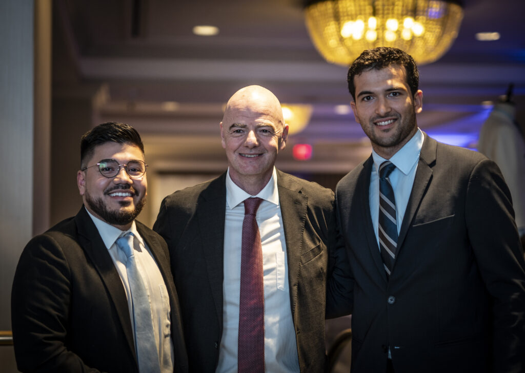 Vassil Kokali with FIFA President Gianni Infantino at the Italian business community night, Miami